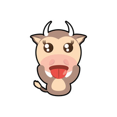 kawaii cow animal toy vector illustration eps 10