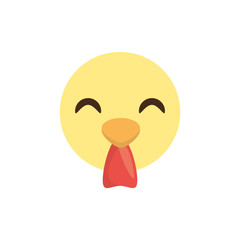 cute face chicken animal cheerful vector ilustration eps 10
