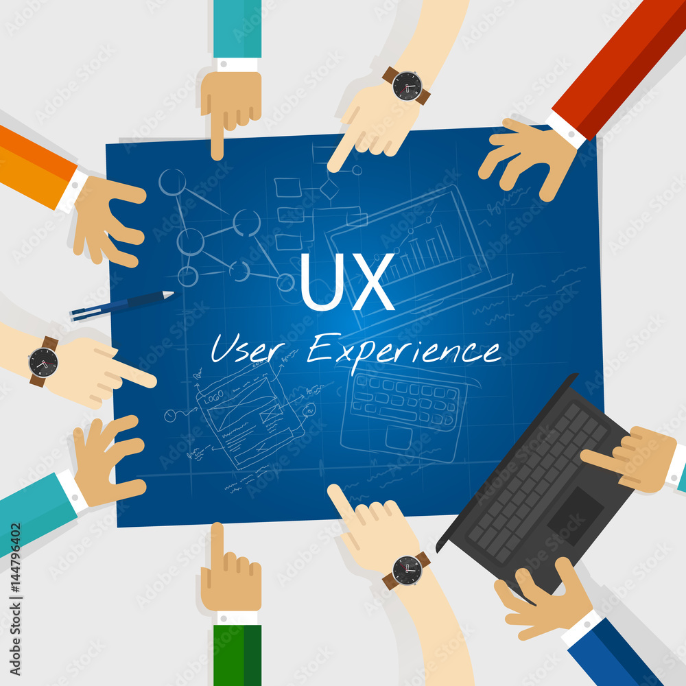 Aufkleber ux user experience web design concept
