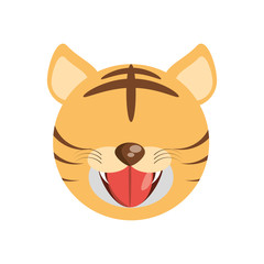 head cute tiger animal image vector illustration eps 10