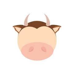head cute cow animal image vector illustration eps 10