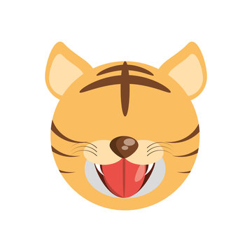head cute tiger animal image vector illustration eps 10