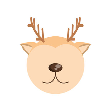 head cute deer animal image vector illustration eps 10