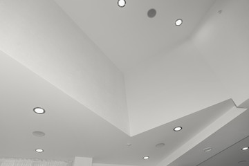 Ceiling and lighting inside office building.