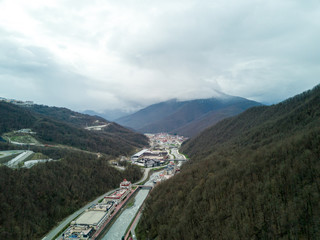 2017 04 Rosa Khutor, Sochi, Russia,: Aerial view of the city