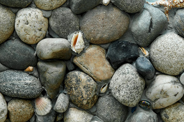 Abstract background with pebbles - round sea stones