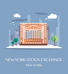 New York Stock Exchange.Vector Illustration.