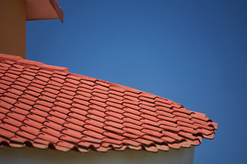 Red clay tiles for home roof