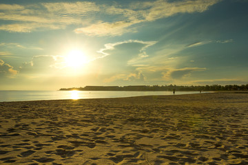 Beautiful sunrise over the tropical beach