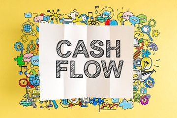 Cash Flow text with colorful illustrations