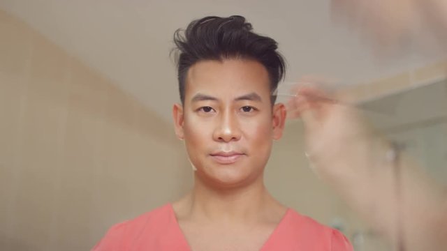 Time lapse portrait of makeup application