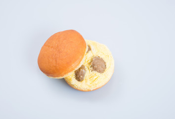 burger or egg burger on a background.