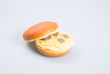 burger or egg burger on a background.