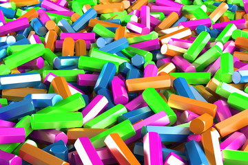 Fototapeta premium A pile of multicolored hexagon details
