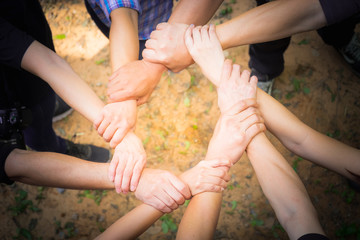 Teamwork Join Hands  Support Together Collaboration Concept