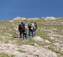 Fototapeta premium tourists in mountain