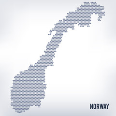 Fototapeta na wymiar Vector hexagon map of Norway on a gray background