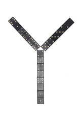 letter Y made of  black  dominoes tiles