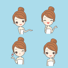 cartoon skin care woman