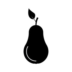 Pear icon black.