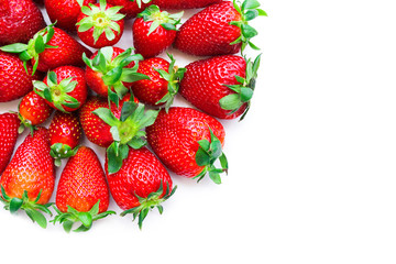 Group of red ripe strawberry on a white background. Isolated