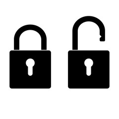 Locked and unlocked padlock