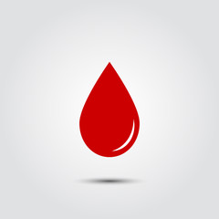 Fototapeta premium Red blood drop icon.