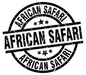 african safari round grunge black stamp