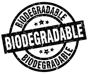 biodegradable round grunge black stamp