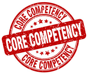 core competency red grunge stamp