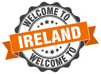 Fototapeta premium Ireland round ribbon seal