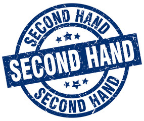 second hand blue round grunge stamp