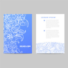 Invitation card with blue pattern