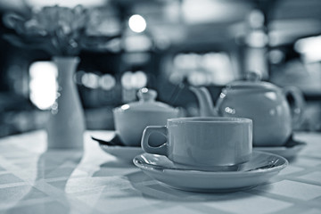 Green tea in a cafe decorations