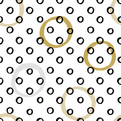 Seamless vector texture pattern with hand drawn circles and dots.