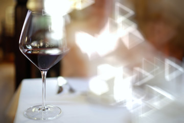 dinner with wine table decoration