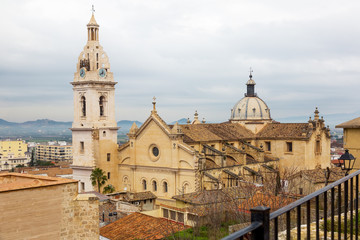 Fototapeta premium View on city and church in Xativa