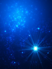 Naklejka premium Abstract Background with Falling Star and Twinkling Trail.