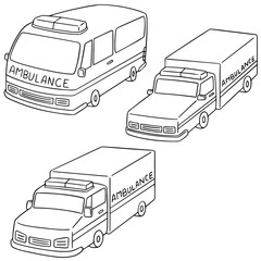 vector set of ambulance © olllikeballoon