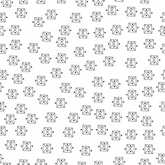 Abstract doodle seamless pattern. Black and white background, illustration