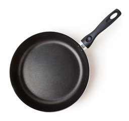 Frying pan isolated on white background with clipping path