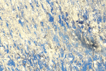 blue texture of cracked ice scratches
