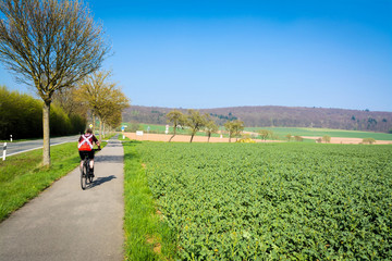Fototapeta premium Radfahrer, Hameln, Niedersachsen