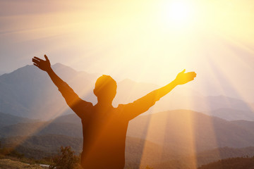 Obraz premium Thank God the Lord on the mountain.