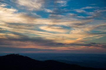 Sonnenuntergang am Rande der Schwäbischen Alb