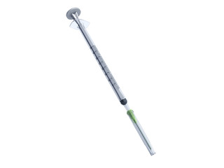 single-use syringe 3d render no shadow image