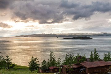 Fototapeta premium Windstorm over Baikal lake