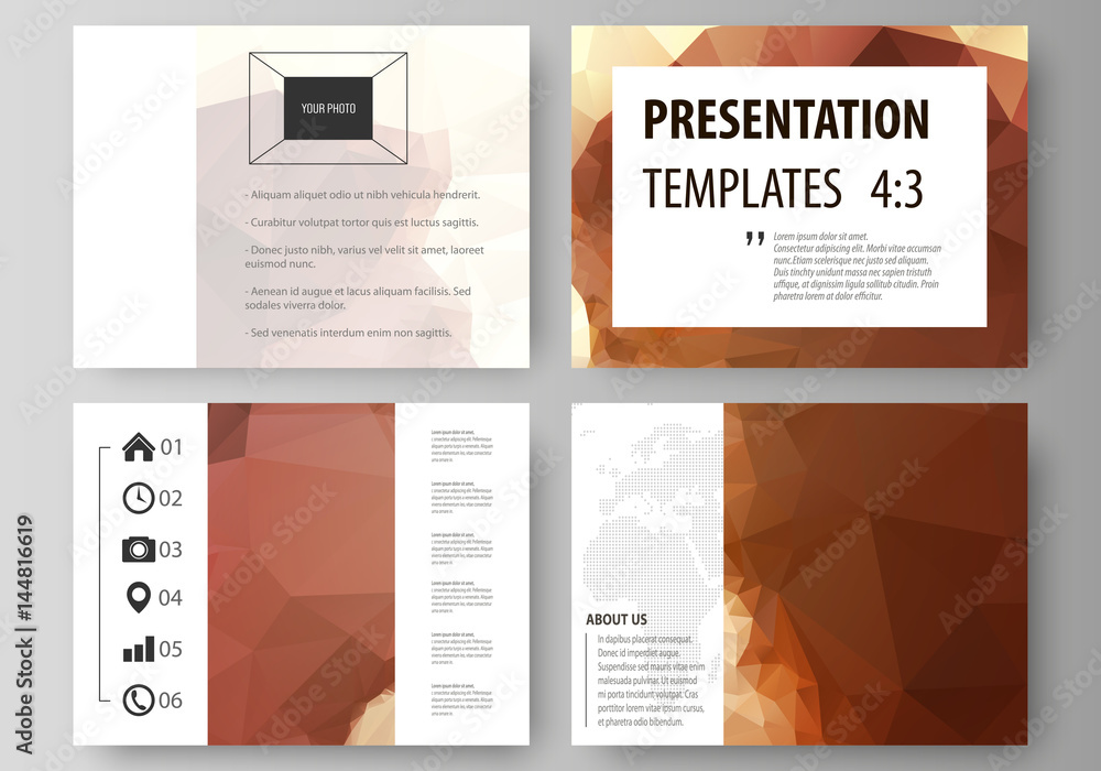 Poster set of business templates for presentation slides. easy editable abstract vector layouts in flat des