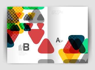 Vector triangle business annual report cover print template