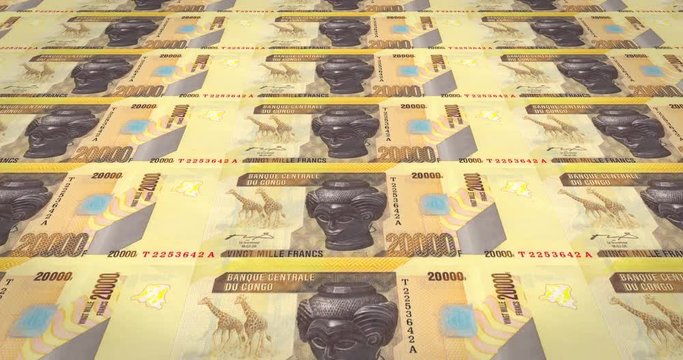 Banknotes of twenty thousand congolese francs of the Congo, cash money, loop